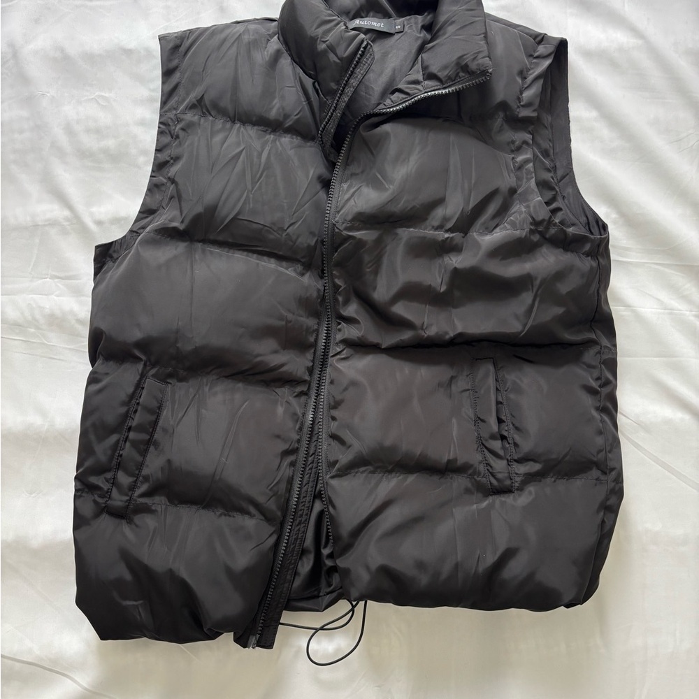 Classic Black Quilted Puffer Vest by Unbranded